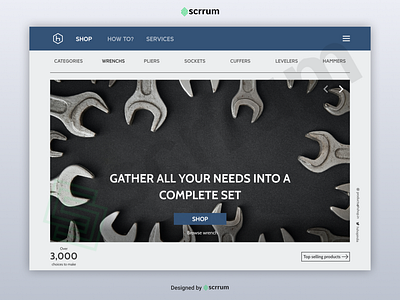 Landing page for hardware shop