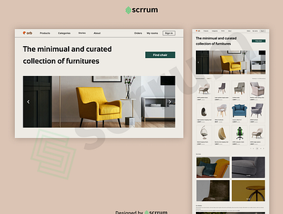 Furniture landing page full 3d animation app branding design graphic design illustration logo minimal motion graphics ui ux vector