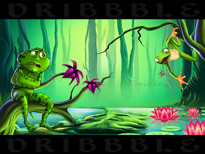 Sad Frog avatars caricature cartoon character illustration children book illustration comic book concept art digital illustration game assets illustration vector art