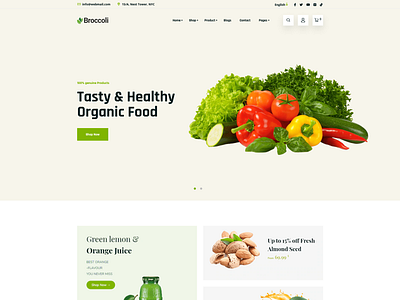 Broccoli - Organic Food Store Shopify Theme ecommerce electronics fashion jewelry minimal responsive shopify store theme vegetables