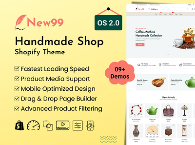 Handmade Shopify Theme baby craft design ecommerce electronics fashion goods handmade handmade goods handmade shopify theme illustration jewelry logo minimal responsive shopify shopify theme store theme