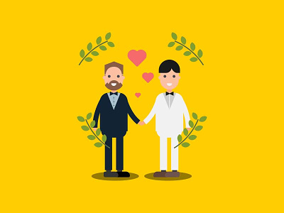 Marriage Equality animation character gay heart homosexuality illustration love marriage motion graphics suits tuxedo wedding