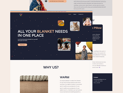 Lovenhands blanket landing page small business ui web design