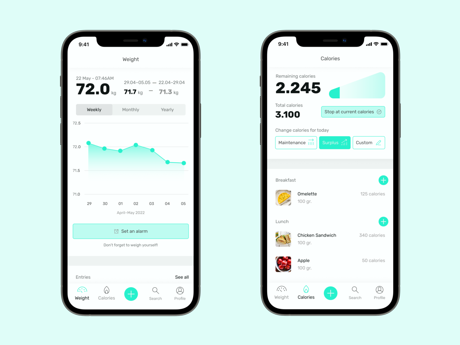 tracking-weight-calories-with-weighty-by-cezar-aromanesei-on-dribbble