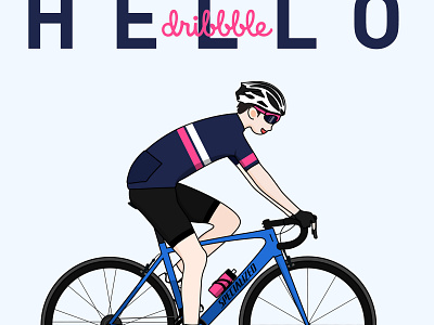 Hallo Dribbble！ bike design icon illustration ride ui vector