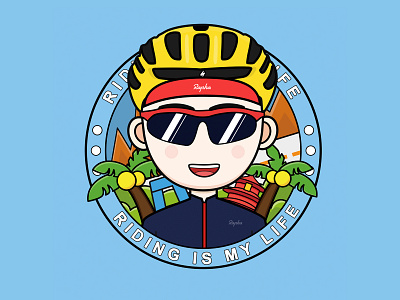 Riding is my life~ bike design icon illustration logo ride ui vector