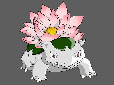 Lotusaur! bulbasaur design graphic design illustration pokedex pokemon procreate venusaur