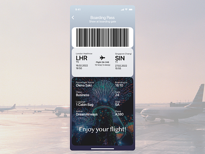 Daily UI 024 - Boarding Pass airplane airplane ticket app boarding pass daily ui 024 dailyui design graphic design interface sketch ticket ui