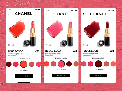 Daily UI 033 - Customize Product app chanel daily ui 033 dailyui design graphic design interface lipstick product product personalization sketch ui