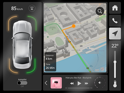 Daily UI 034 - Car Interface app car car interface dailyui dashboard design graphic design interface sketch ui
