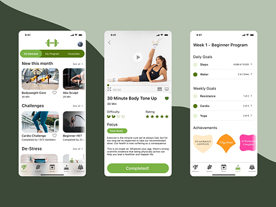 Daily UI 041 - Workout app daily ui 041 dailyui design fitness green health interface sketch ui workout