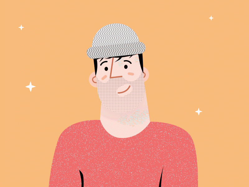 Beanie Guy 2d ae after effects animation art character character design colour design gif illustration illustrator loop motion motion design shape shapes