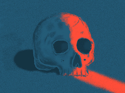 Sketchy Skull 2d design halloween illustration light photoshop red skull