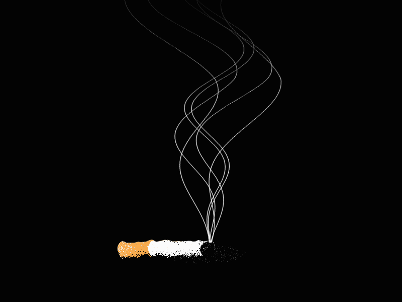 Smoking Kills 2d ae after effects animation cancerawareness cigarette colour design gif illustration illustrator loop motion shape smoke smoking