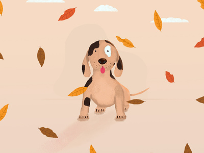 Autumn Dog 2d autumn design dog illustration photoshop