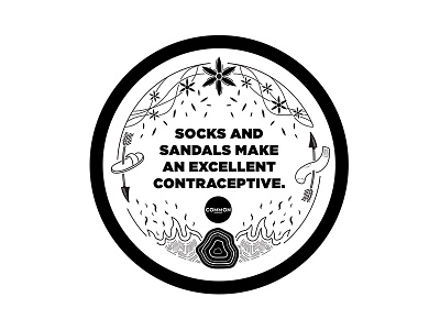 Common Scents Sandalwood candle illustration sandals wisdom