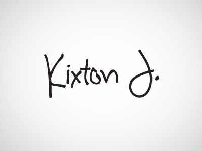 Kixton J. brand identity logo script typography