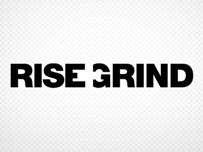 Rise+Grind font logo negative space typography