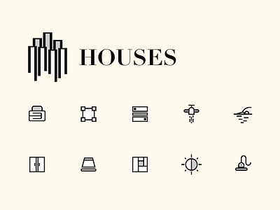 House icon part one black building design house icon motion simple white