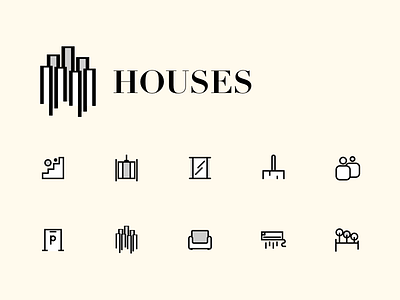 House icon part two black design house icon illustration motion simple sketch white