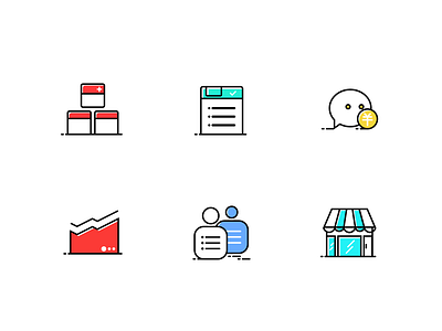 Shop icon colors cute design icon illustration meb motion product shop sketch