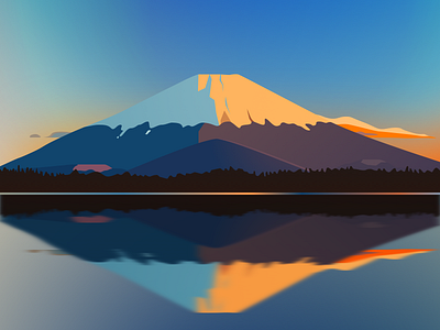 Mount Fuji ふじさん color design fuji illustration mountain nature