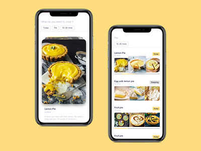 Cooking App app application cooking course iphone x ui ux