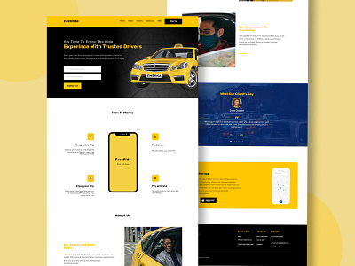 FastRide-Taxi cab figma pro webdesign ride rideshare taxi taxiwebsite ui webdesign webdevelopment