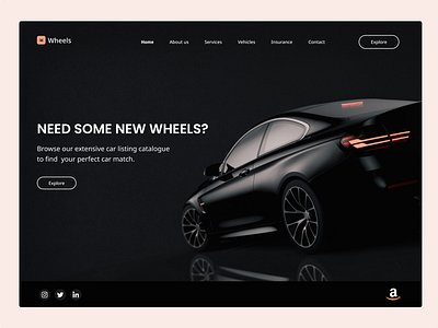 Wheels Web site design: landing page home page ui