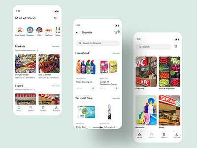Market Stand Grocery Shopping App UI app design grocery ui ux