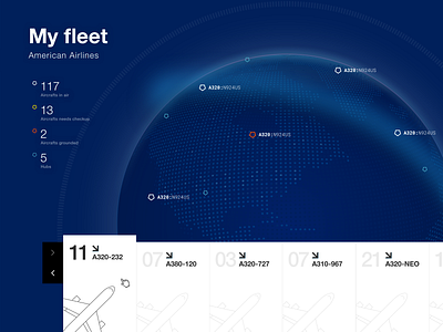My Fleet dashboard airplane fleet flight manager plane world worldmap