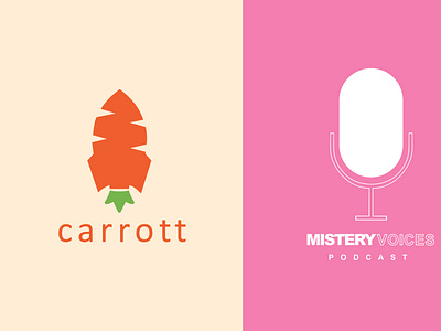 carrot-rocket,podcast graphic design logo