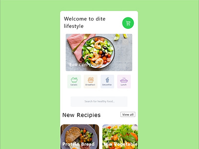 Ui design for food nutrition food app