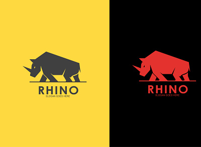 rhino logo brand identity design illustrator logo