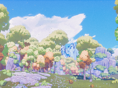 Colorful Wilderness - 3D Game Illustration