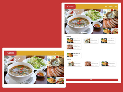 Simple Food Recipes - Web app branding cook cooking design food orange receipt red simple taste ui ux