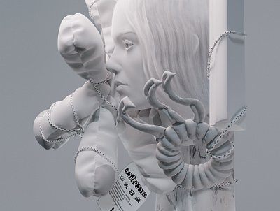 Postcard 3d blender cgi graphic design illustration render sculpture texture zbrush