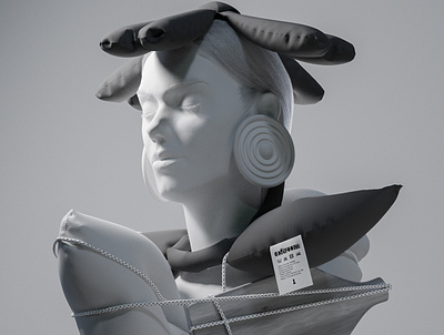 Monoplane | Digital sculpture 3d 3dart blender cgi cgiart design fashion illustration monochrome render