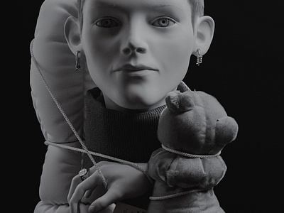 Photo | Digital sculpture 3d 3dart awarenes blender cgi dark design illustration kid mental portrait sculpture soft surreal zbrush