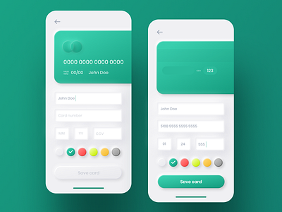 Adding new card Screen #DailyUI adding credit card app app design application card credit card daily ui daily ui 002 neumorphism neuphormic design phone ui