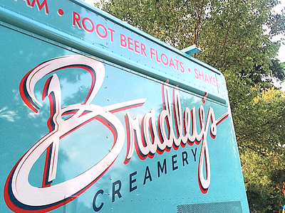 Bradley's Truck Wrap brand identity branding hand lettering ice cream logo truck wrap wordmark