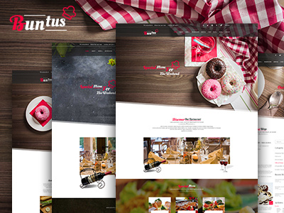 Buntus - food & restaurent PSD template business cafe club food hotel psd restaurent template web