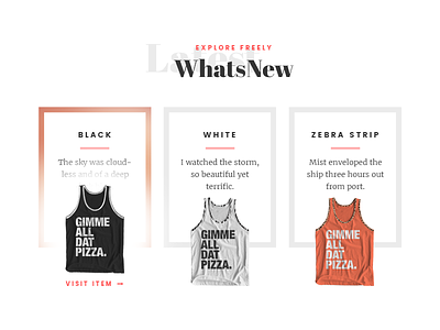 Whats New display fashion section tanks web design