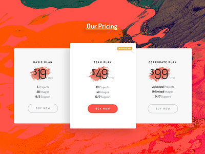 TWC - Pricing Section artistic business creative photoshop portfolio pricing pricing plan pricing plans template ui web design website