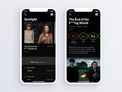 Entertainment Ratings App charts iphone x lists movies product product design television uxui