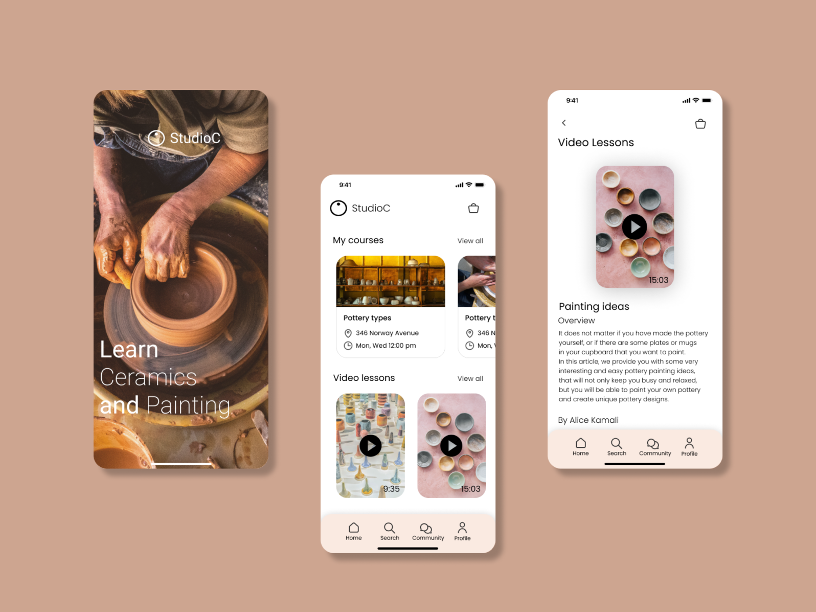 Course App Learn Ceramics and painting by Malika Gozikhonova on Dribbble