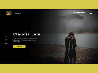 Landing page for Photographer branding design illustration mobile app ui ux web design