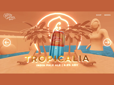 Beer Website #1 - Tropicalia 3d beer beer website creature comforts webgl