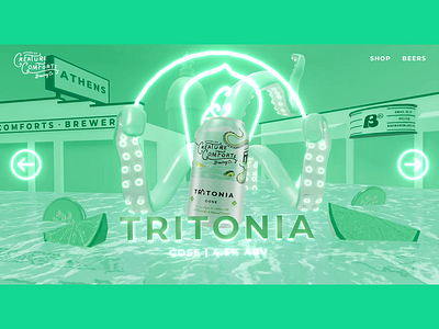 Beer Website #2 - Tritonia 3d beer beer website creature comforts webgl