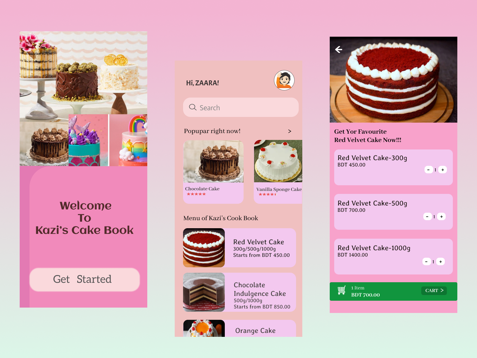 Cake Order App by Jannatul Ferdous on Dribbble